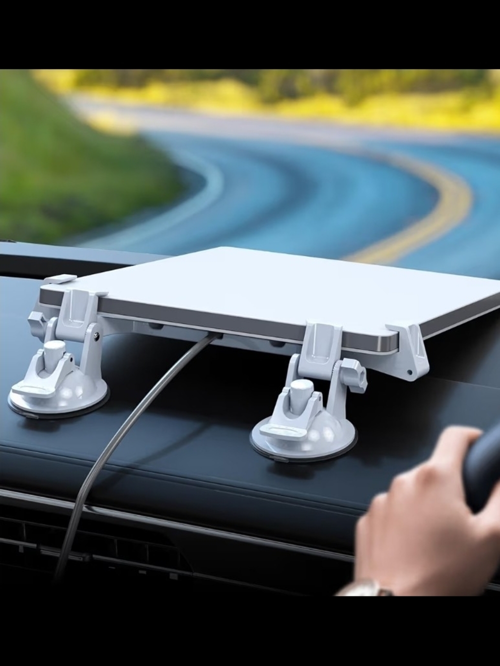 Universal White Dashboard Suction Tablet Mount for Car